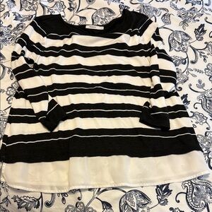 Ricki's Black and White Striped Long Sleeve Top